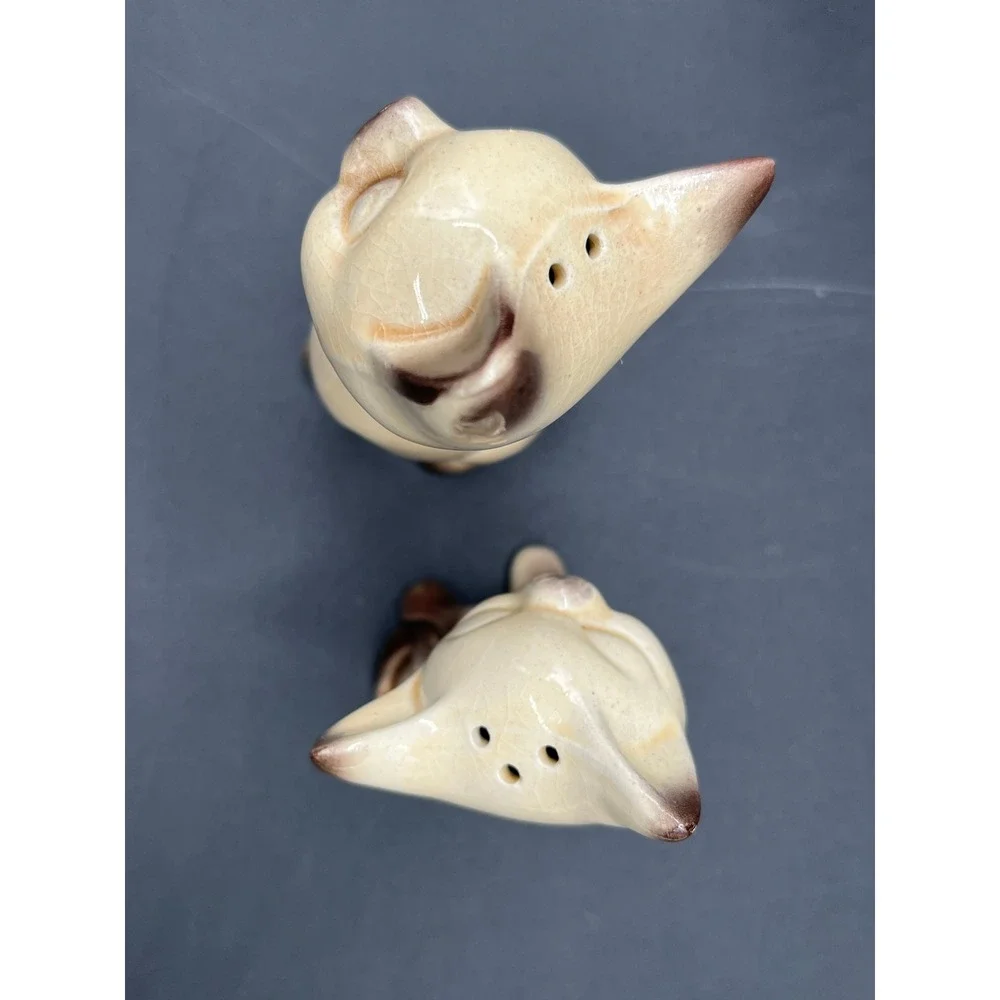 Vtg Siamese Cat Salt Pepper Shakers Mid Century Modern Japan Ceramic Set 5